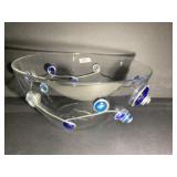 GLASS GEM DESIGN LARGE SALAD BOWL