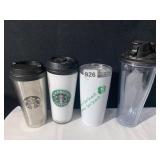 STARBUCK COFFEE INSULATED NEW CUPS AND NEW SHAKER