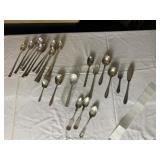 STERLING SPOON, 2 COIN SILVER SPOONS, SILVERPLATE