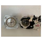 CAT CLOCK SECOND HAND OFF, QUARTZ CLOCK WORKING