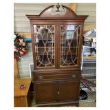 SMALL CHINA CABINET FRET WORK DOORS 73H 34W 15D
