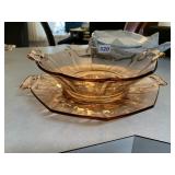 PINK DEPRESSION DOUBLE HANDLE PLATE & DOUBLE