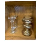 WATERFORD CANDLE HOLDERS, LIGHTED BASE CANDLE
