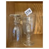 6 ETCHED WINE GLASSES