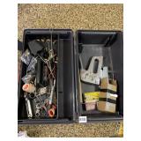 PLASTIC TOOLBOX AND LOOSE 9MM BRASS STAPLER
