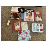 CAT BOOKS, LOTIONS IN TIN