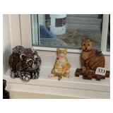 3 CAT FIGURINES