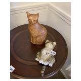 CAT CLOCK & CAT FIGURINE
