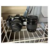 MINOLTA MAXUM 3000I CAMERA W/ (2) LENS AND CASE