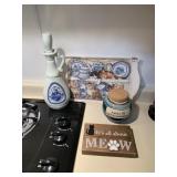 TRAY, SAILBOAT DECANTER, ETC.