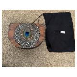 PEACOCK FEATHER PURSE & CHANGE PURSE