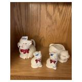 CAT CREAMER, SUGAR, SALT & PEPPER UNMARKED