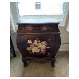 BOMBAY CHEST, PAINTED FRONT FLORAL DESIGN, 26 H