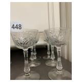 6 ETCHED DETAILED WINE GLASSES