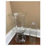 RIBBED16ï¿½ VASE AND CLEAR 10"