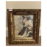 GIRL W/ DAUGHTER AND LARGE HAT 12" W X 14"