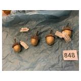 4 SPARKLY ACORN ORNAMENTS