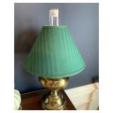 ELECTRIFIED OIL LAMP WITH CHIMNEY 21" H