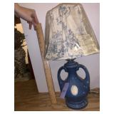 BLUE LAMP W/ NEW SHADE