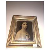 PAINTED ON BOARD LADY PORTRAIT 12" X 14"