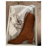 LEATHER LACE UP BOOTS DAVID AARON NEW SZ. 6.5