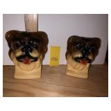 PLASTER DOOR HEAD BOOKENDS VINTAGE