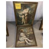 ANNIE BENSON MULLER PRINT GIRL W/ FLOWERS 12.5" W