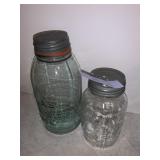ATLAS BLUE JAR W/ ZINC/ GLASS LID
