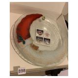 PEGGY KARR GLASS PLATE NIB