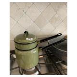 GREEN ENAMEL DOUBLE BOILER