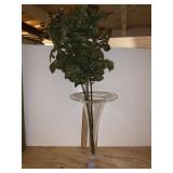 TALL GLASS VASE W/ FLOWERS