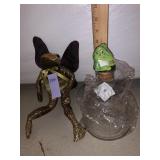 FROG ORNAMENT AND FROG FIGURE