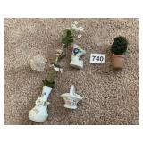 MINIATURE VASES, AND 3" PERFUME