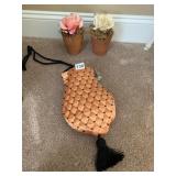 PORTOBELLO 75.00 PURSE W/ BLACK BEADS, 2 SILK