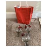 3 METAL FRAME HANGING VASES