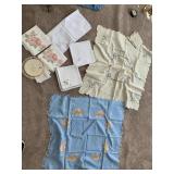 CARD TABLE SET, INCL. CROSS STITCH, EMBROIDERED