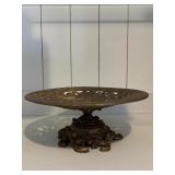 IRON ART W/ FIGURAL ON SERPENTS, DOLPHIN GOLD