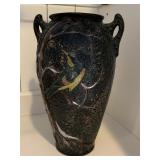 JAPAN VASE BIRD ON BRANCH 10" H DOUBLE HANDLE SM.