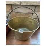BRASS BUCKET 12" X 13" X 8" H