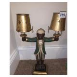 14" H MONKEY DOUBLE ARM CANDLESTICK