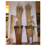WALL VASES NEW W/ DRIED WHEAT