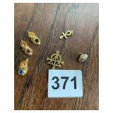 3 BABY SHOE CHARMS W/ BIRTH STONES