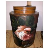 ROSE HAND PAINTED JAR W/ LID