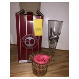 ARTHUR COURT PILSNER GLASS, AND CANDLE HOLDER