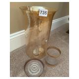 LUMINESCE 12" H CANDLE HOLDER AND GLASS AND LINER