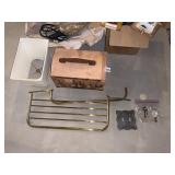 METAL SHELF, WINE BOX ETC.