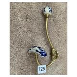 PORCELAIN AND BRASS WALL HOOK