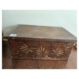 WOOD BOX FLEMISH STYLE BOX 11.5 X 17.5" X 7" H