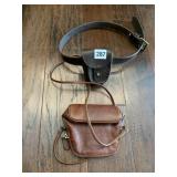LEATHER POUCH W/ BELT AND LEATHER COUNTRY ROAD