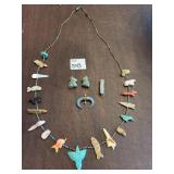 POLISHED SEMI PERCIOUS STONE INDIAN NECKLACE AND